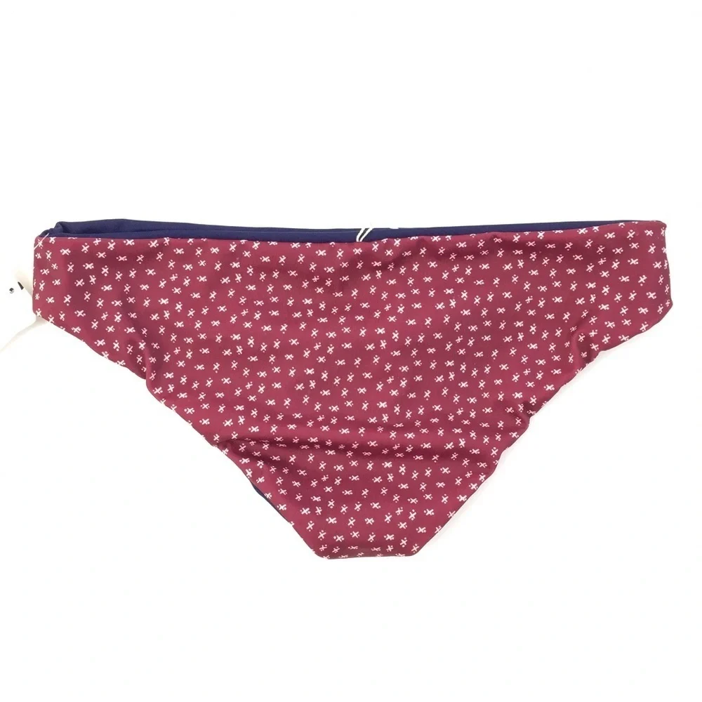Leith Red Blue Reversible Hipster Bikini Bottoms S